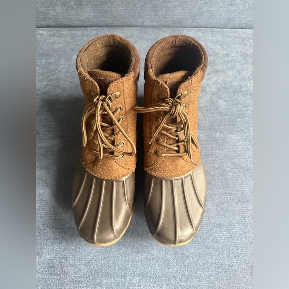 Sperry Avenue Duck Boots Men’s SZ 8 Rubber Lace Up Wool Outdoor Brown Hiking - Picture 2 of 9